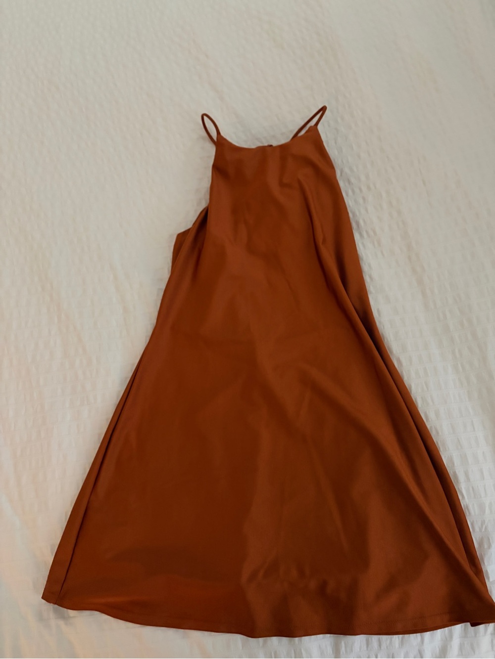 Strapless Slip Dress in Rust Brown